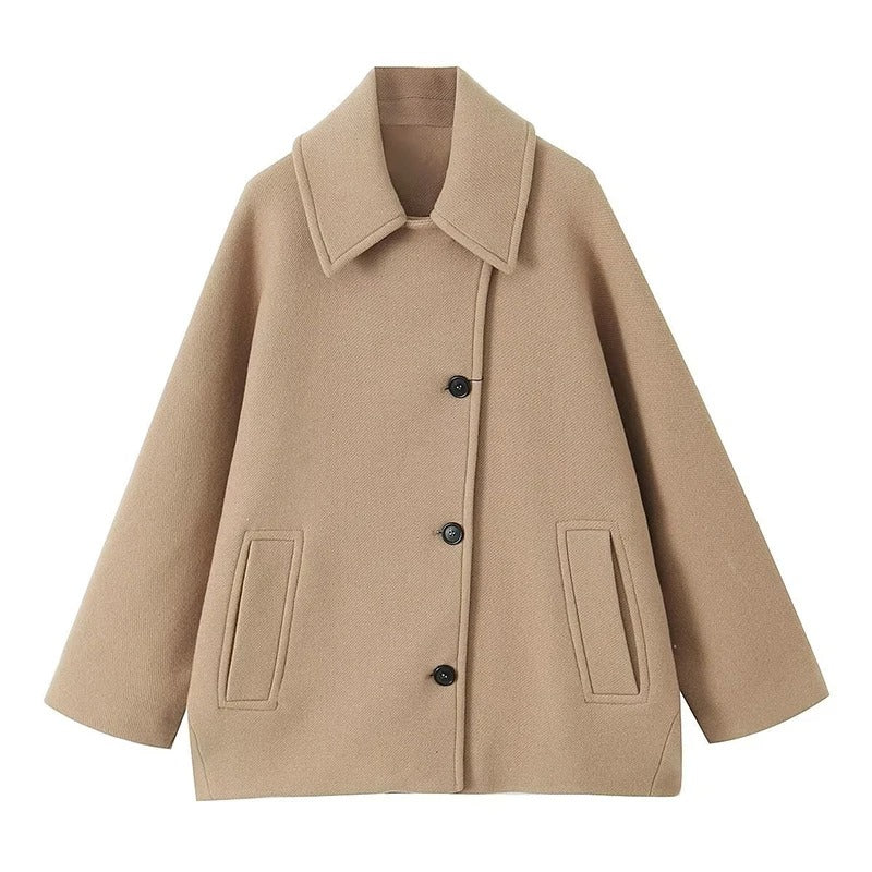 Damen Oversized Mantel Herbstmode - Eleganter Übergangsmantel-Khaki-XS-Luzern Mode