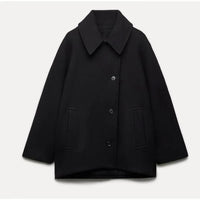 Damen Oversized Mantel Herbstmode - Eleganter Übergangsmantel-Schwarz-XS-Luzern Mode