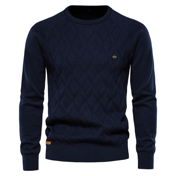 Herren Strickpullover mit Rautenmuster – Stilvoll & Bequem-Blau-S-Luzern Mode