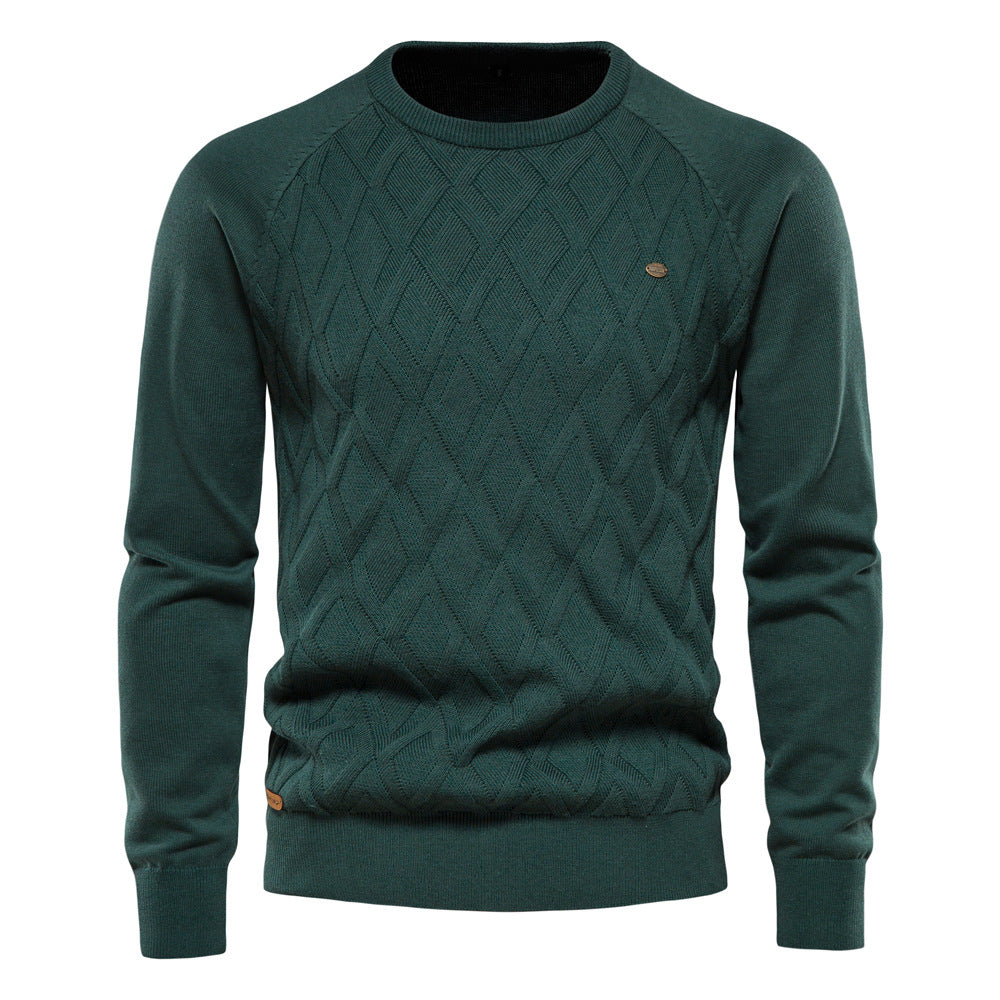 Herren Strickpullover mit Rautenmuster – Stilvoll & Bequem-Grün-S-Luzern Mode