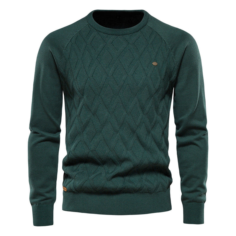 Herren Strickpullover mit Rautenmuster – Stilvoll & Bequem-Grün-S-Luzern Mode