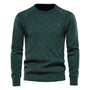 Herren Strickpullover mit Rautenmuster – Stilvoll & Bequem-Grün-S-Luzern Mode