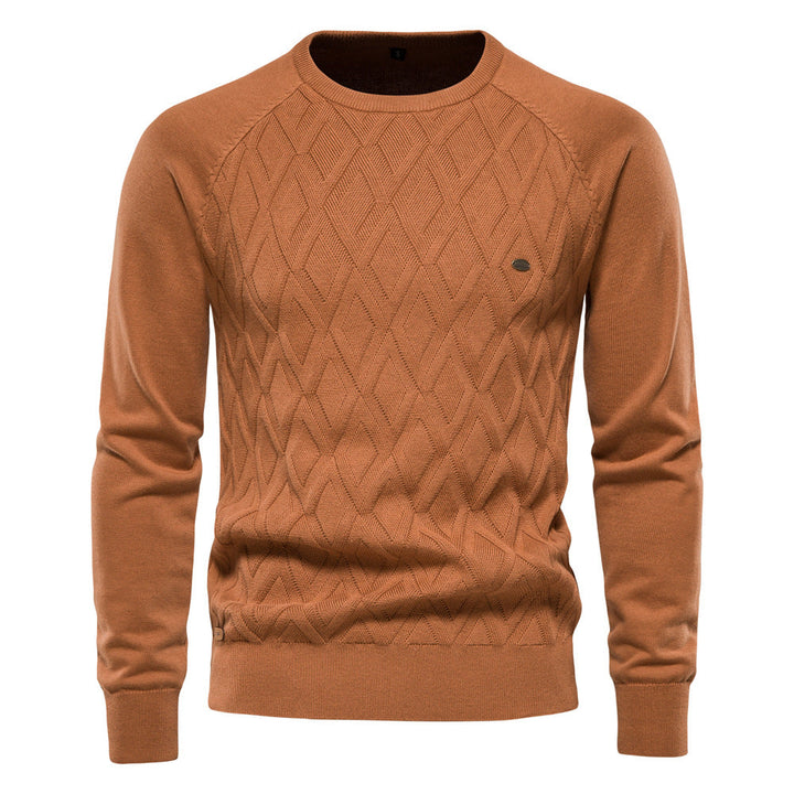 Herren Strickpullover mit Rautenmuster – Stilvoll & Bequem-Khaki-S-Luzern Mode