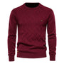 Herren Strickpullover mit Rautenmuster – Stilvoll & Bequem-Rot-S-Luzern Mode