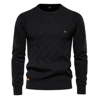 Herren Strickpullover mit Rautenmuster – Stilvoll & Bequem-Schwarz-S-Luzern Mode