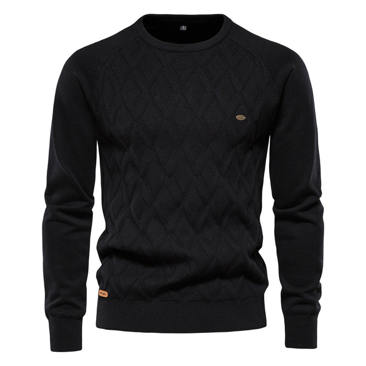 Herren Strickpullover mit Rautenmuster – Stilvoll & Bequem-Schwarz-S-Luzern Mode