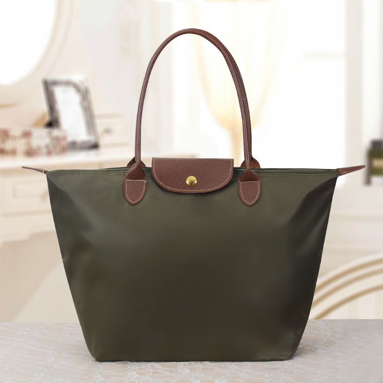 Damen Handtasche Faltbar Wasserdicht Shopper Tasche-Grün-S (30x12x23cm)-Luzern Mode