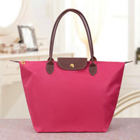 Damen Handtasche Faltbar Wasserdicht Shopper Tasche-Rosa-S (30x12x23cm)-Luzern Mode