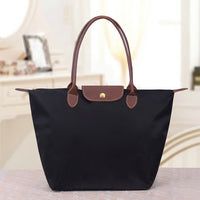 Damen Handtasche Faltbar Wasserdicht Shopper Tasche-Schwarz-S (30x12x23cm)-Luzern Mode