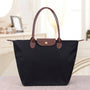 Damen Handtasche Faltbar Wasserdicht Shopper Tasche-Schwarz-S (30x12x23cm)-Luzern Mode