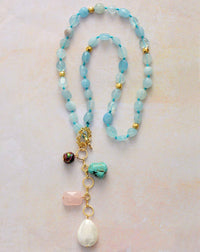 Mala Halskette | Ozeantropfen Beruhigend Symbolisch 50 CM Stilvoll-Luzern Mode