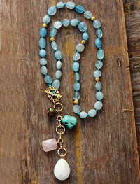 Mala Halskette | Ozeantropfen Beruhigend Symbolisch 50 CM Stilvoll-Luzern Mode