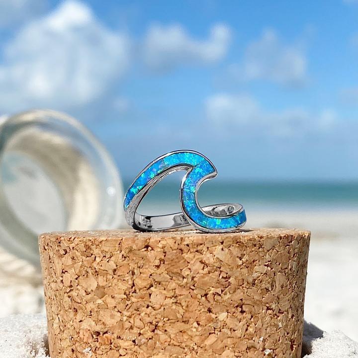 Ring für Damen | Opal | Silber | Ozeanwellen | Stilvoll | Geschenk-5-Luzern Mode