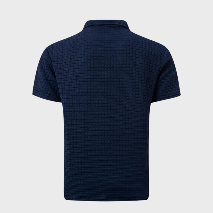 Herren Poloshirt mit Strukturmuster und Brusttasche-Luzern Mode