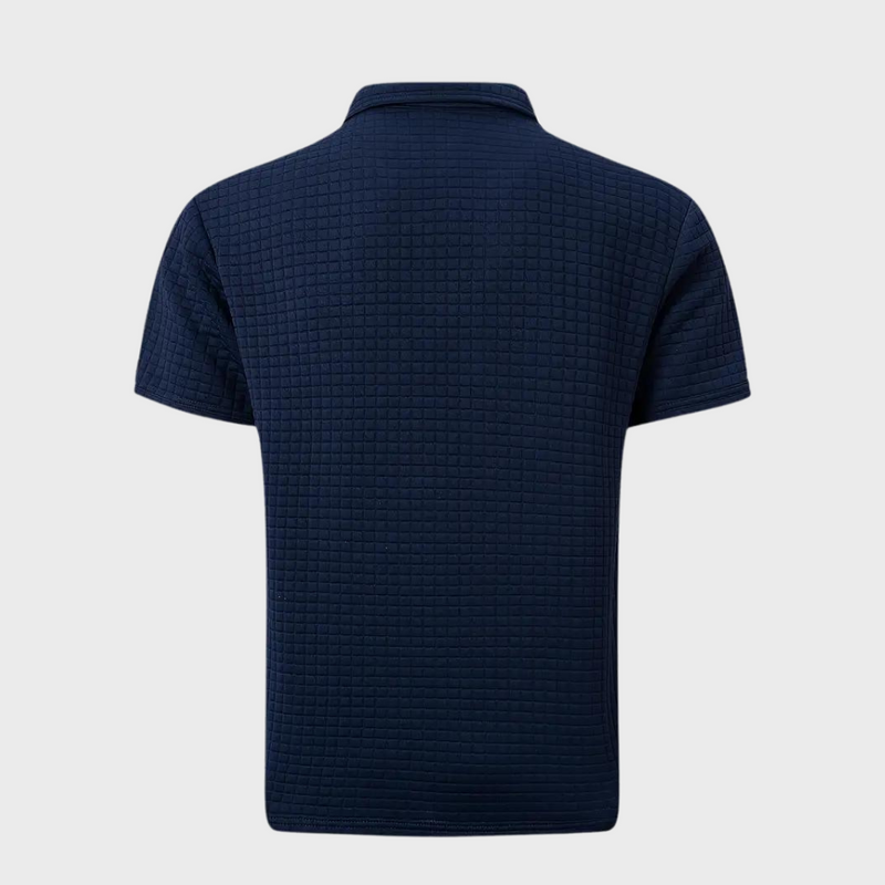 Herren Poloshirt mit Strukturmuster und Brusttasche-Luzern Mode
