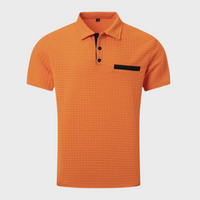 Herren Poloshirt mit Strukturmuster und Brusttasche-Luzern Mode