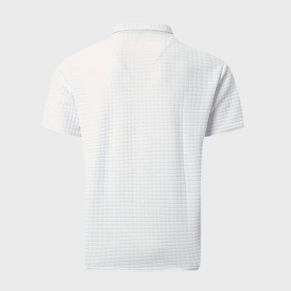 Herren Poloshirt mit Strukturmuster und Brusttasche-Luzern Mode