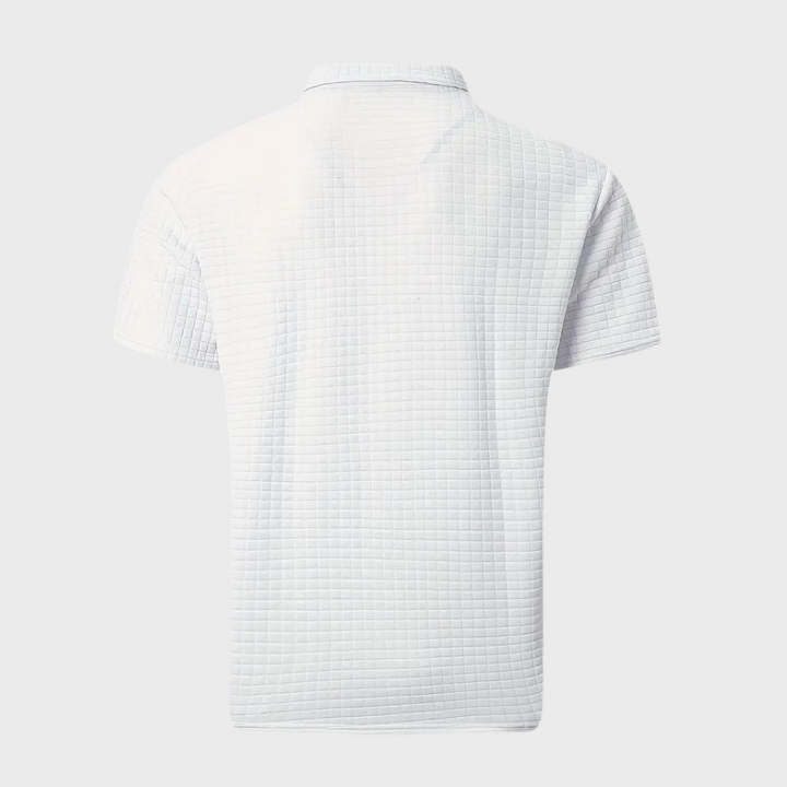 Herren Poloshirt mit Strukturmuster und Brusttasche-Luzern Mode