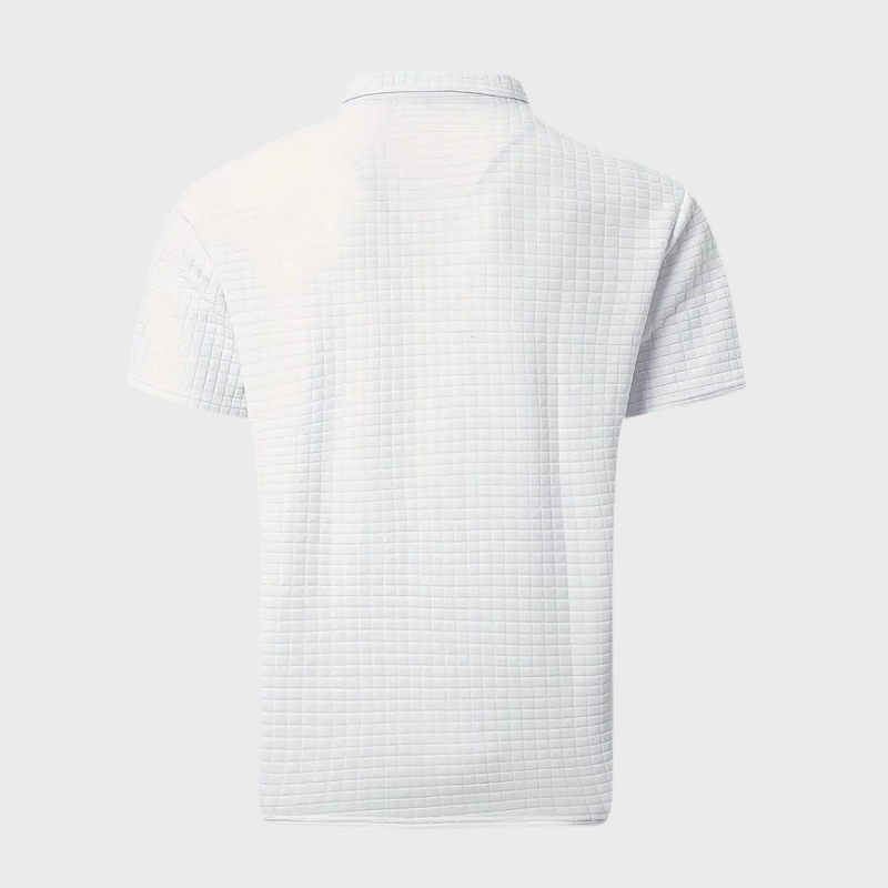 Herren Poloshirt mit Strukturmuster und Brusttasche-Luzern Mode