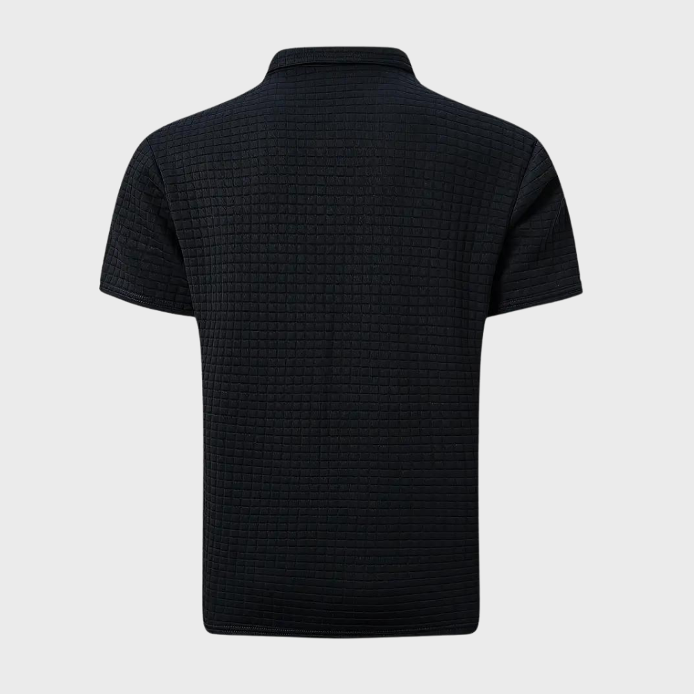Herren Poloshirt mit Strukturmuster und Brusttasche-Luzern Mode