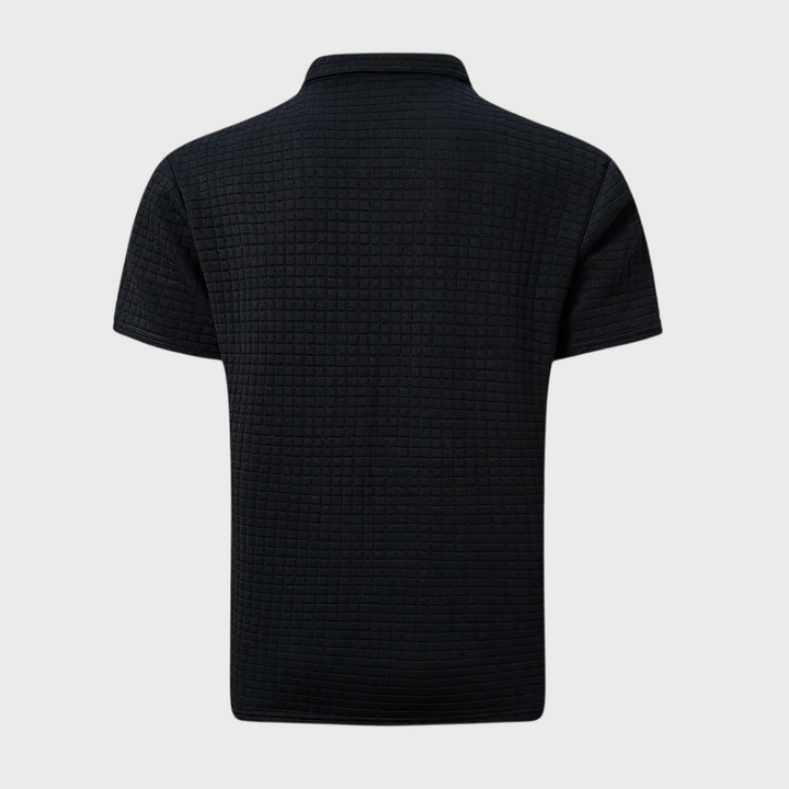 Herren Poloshirt mit Strukturmuster und Brusttasche-Luzern Mode