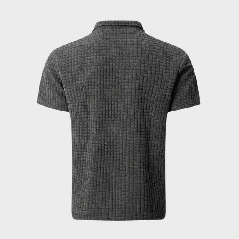 Herren Poloshirt mit Strukturmuster und Brusttasche-Luzern Mode