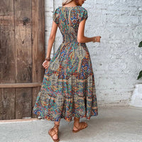Luftiges Damen Maxikleid mit Ethno-Print & V-Ausschnitt – Nayeli