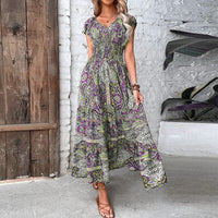 Luftiges Damen Maxikleid mit Ethno-Print & V-Ausschnitt – Nayeli