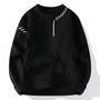 Herren Strickpullover mit Ziernähten und Rundhalsausschnitt-Schwarz-S-Luzern Mode