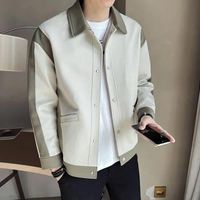 Herren Patchwork Jacke | Leicht | Druckknopfleiste | Umlegekragen-Luzern Mode