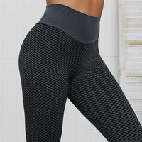 Damen Anti-Cellulite Leggings mit Push-Up Effekt-Schwarz / Grau-S-Luzern Mode