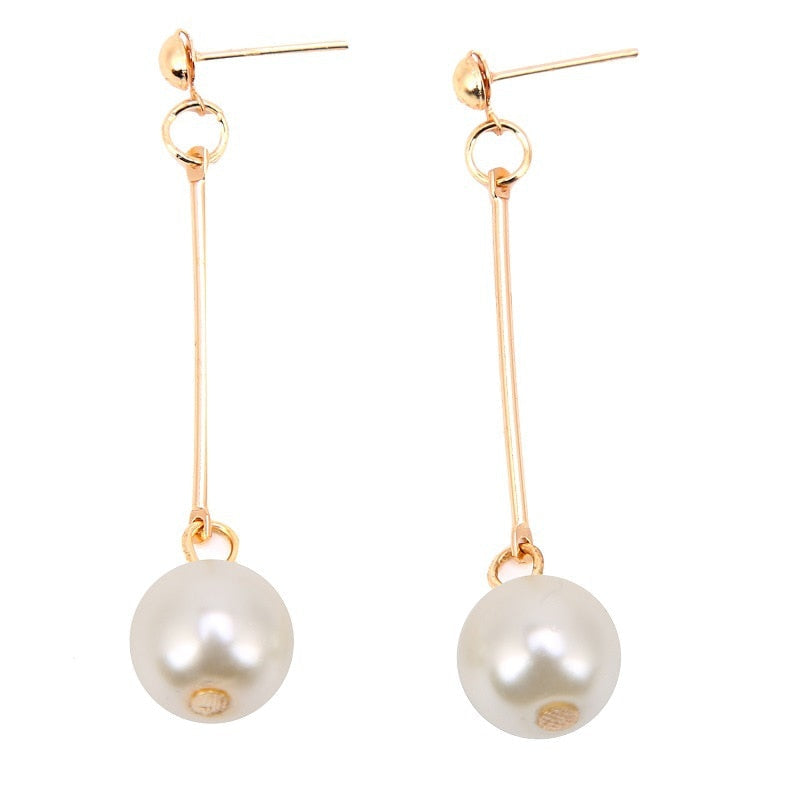 Ohrringe für Damen | Gold | Perlenhänger | Elegant | Perfektes Geschenk-Luzern Mode