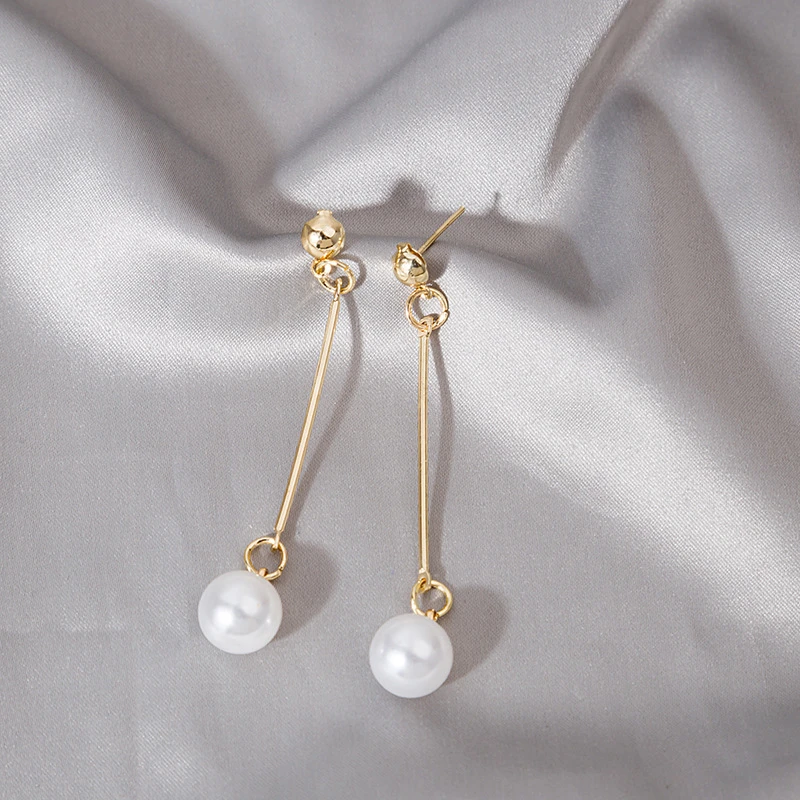 Ohrringe für Damen | Gold | Perlenhänger | Elegant | Perfektes Geschenk-Luzern Mode