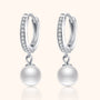 Ohrringe | Perle Zirkonia Stilvoll Creolen Vielseitig Silber Langlebig-Silber-Luzern Mode
