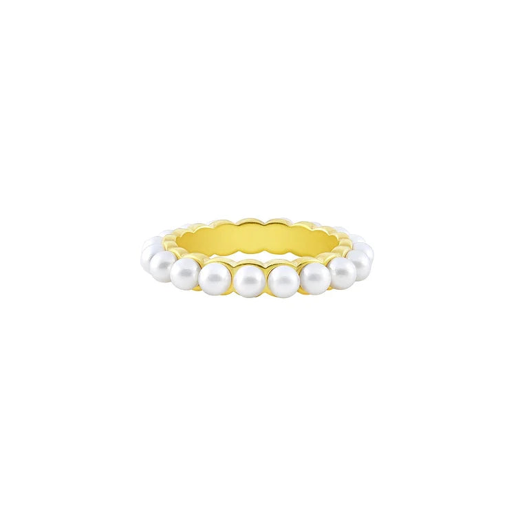 Perlenring | Silber Gold Stilvoll Langlebig Klassisch Vielseitig Einzigartig-Gold-5-Luzern Mode
