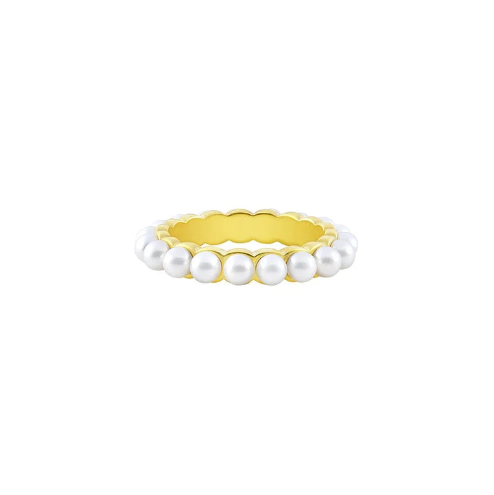 Perlenring | Silber Gold Stilvoll Langlebig Klassisch Vielseitig Einzigartig-Gold-5-Luzern Mode