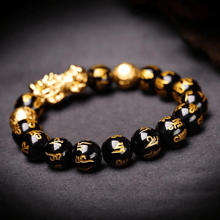 Schwarzer Obsidian-Armband | Pi Xiu Positivität Wohlstand Reichtum-Luzern Mode
