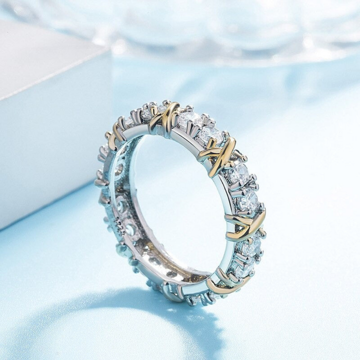 Silberner Ring | Platin Kreuzmuster Stilvoll Einzigartig Langlebig Sterlingsilber-Luzern Mode