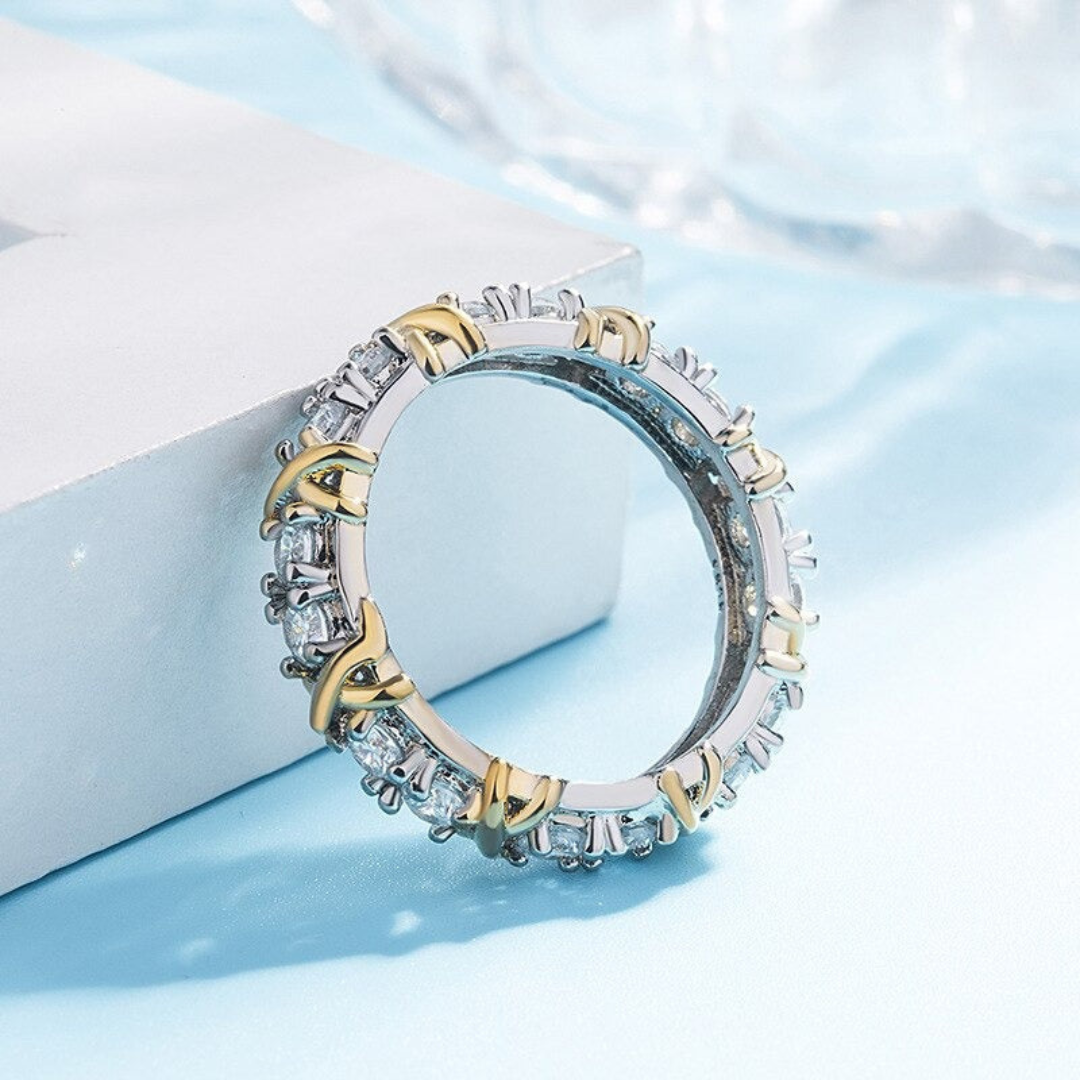 Silberner Ring | Platin Kreuzmuster Stilvoll Einzigartig Langlebig Sterlingsilber-Luzern Mode
