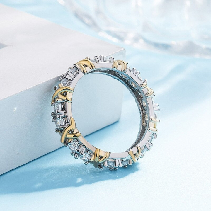 Silberner Ring | Platin Kreuzmuster Stilvoll Einzigartig Langlebig Sterlingsilber-Luzern Mode