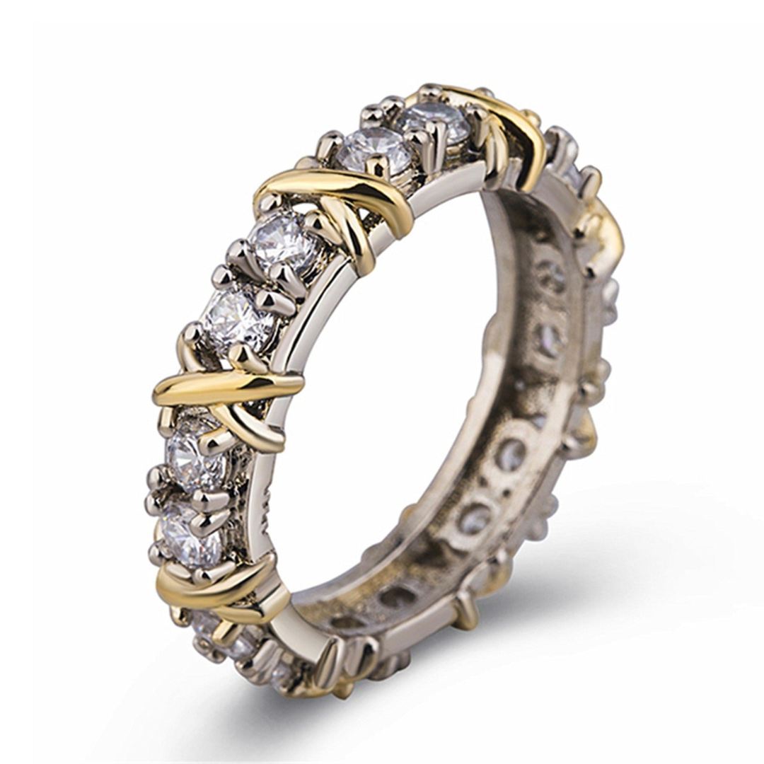 Silberner Ring | Platin Kreuzmuster Stilvoll Einzigartig Langlebig Sterlingsilber-15-Luzern Mode