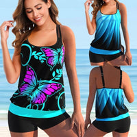 Tankini | Übergröße | Ärmellos | 2-teilig | Figurbetont | Bunt-Luzern Mode
