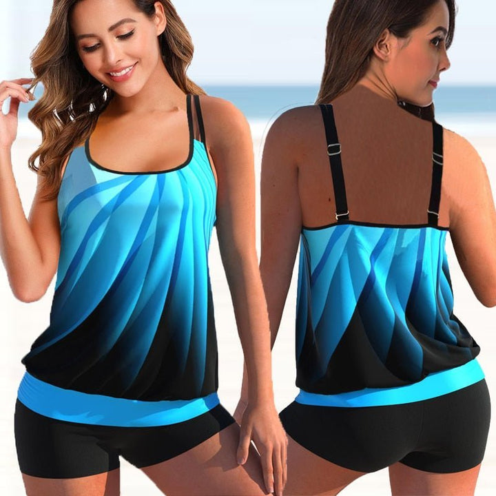 Tankini | Übergröße | Ärmellos | 2-teilig | Figurbetont | Bunt-Luzern Mode