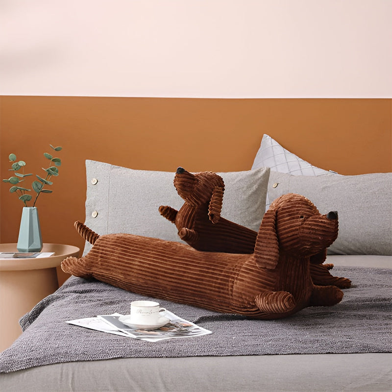 Braunes Teckelkissen | Ripvelours | Weich | Ergonomisch | Waschbar-L (110cm)-Luzern Mode