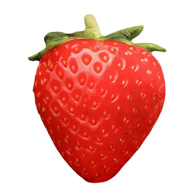 Fruitkussen | Zacht Pluche Decoratie Realistisch Veelzijdig Duurzaam-Erdbeer-Luzern Mode