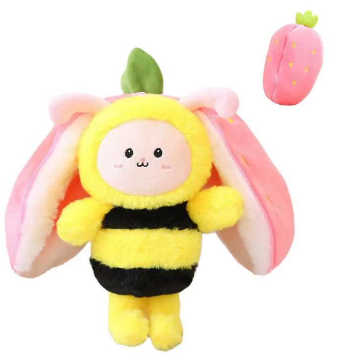 Tierplüschtier | Wandelbares Obst Niedlich Weich Überraschend Geschenk-Bee - strawberry-20cm (7.9 inches 0.2kg)-Luzern Mode