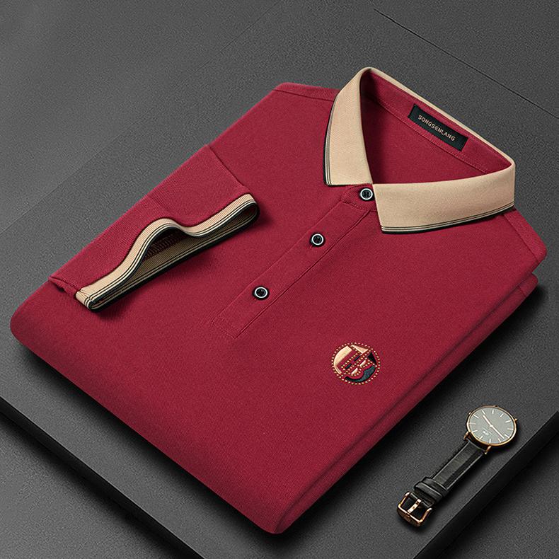 Herren Polohemd mit Stickerei - Elegantes Design-Bordeauxrot-S-Luzern Mode