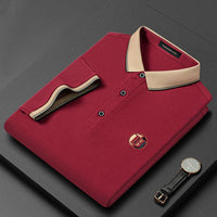 Herren Polohemd mit Stickerei - Elegantes Design-Bordeauxrot-S-Luzern Mode