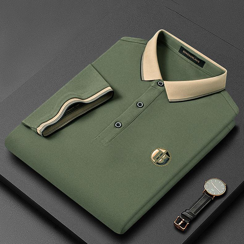 Herren Polohemd mit Stickerei - Elegantes Design-Grün-S-Luzern Mode