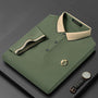 Herren Polohemd mit Stickerei - Elegantes Design-Grün-S-Luzern Mode